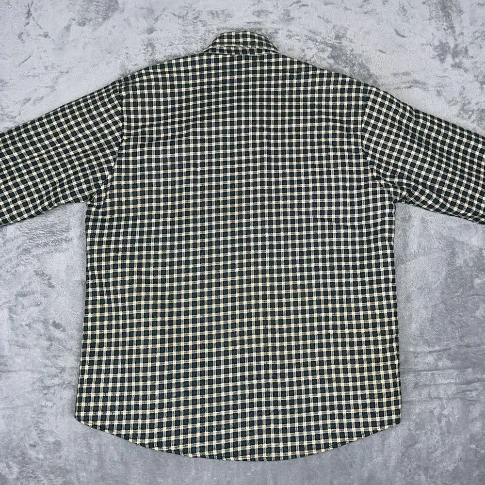 VTG Ozark Trail Quilted Lined‎ Flannel Long Sleeve Shirt Jacket Size Large